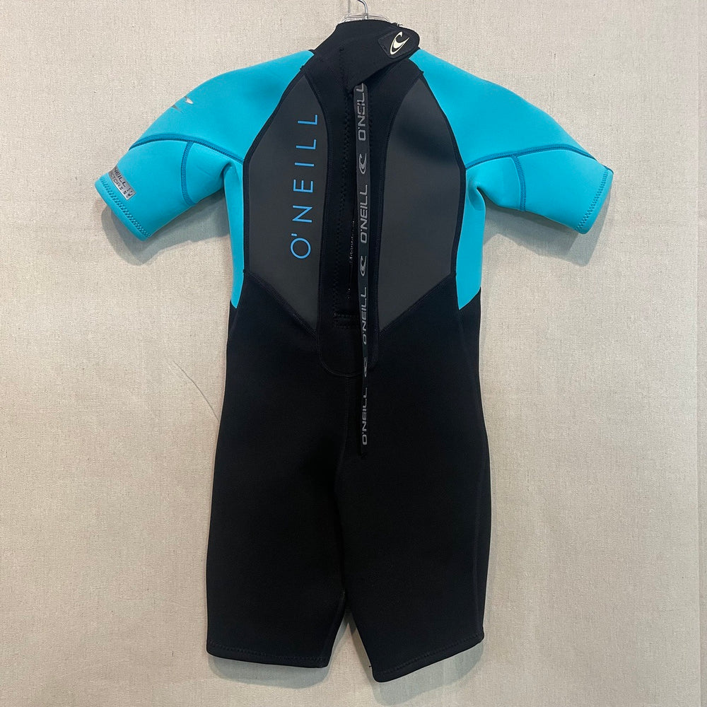 
                  
                    2/2 Youth O'Neill REACTOR-2 Back zip Spring Suit BLK/LT Aqua Size 6 - USED
                  
                