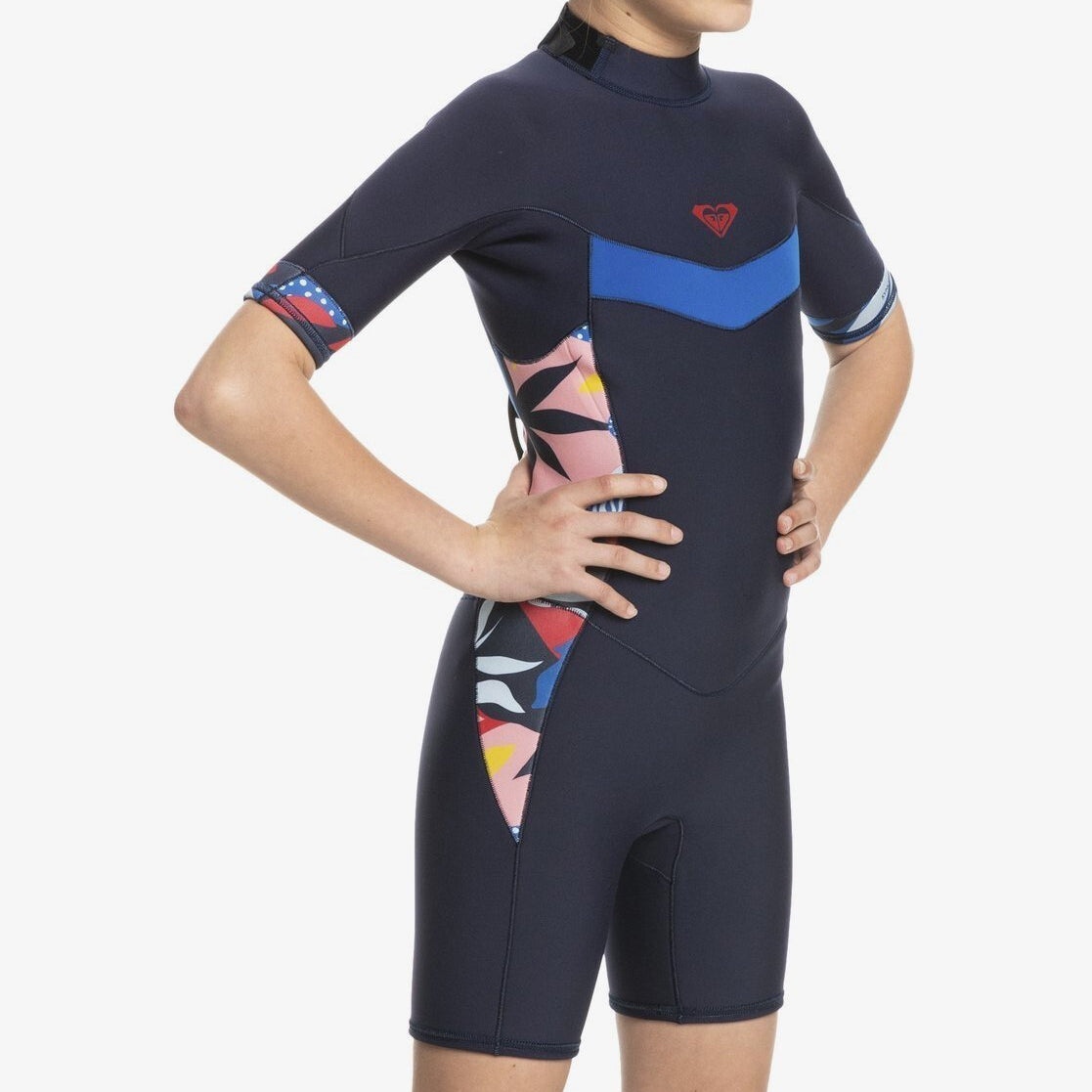 
                  
                    2mm Girl's Roxy Syncro Short Sleeve Spring Wetsuit - Blue, red, white XBBB
                  
                