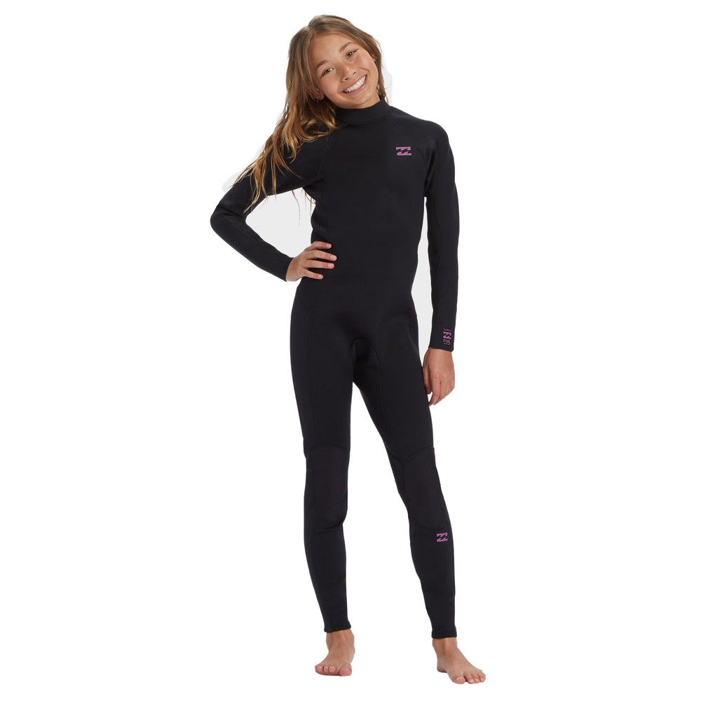 3/2 Girls Billabong 6-Foil Back Zip GBS Fullsuit Black Orchid (Age  6-16) **1-2 WEEKS 🚚**