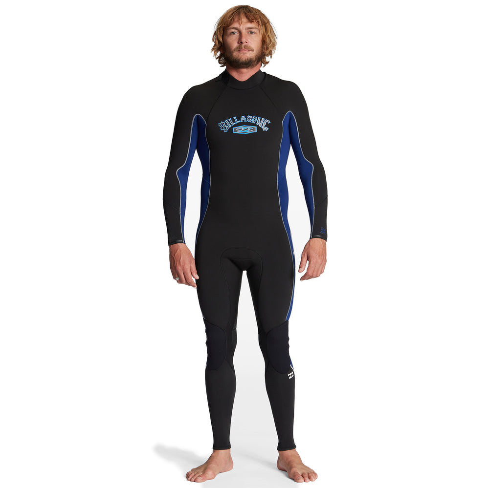 3/2 Mens Billabong Absolute Back Zip Flatlock Full Wetsuit Dark Royal