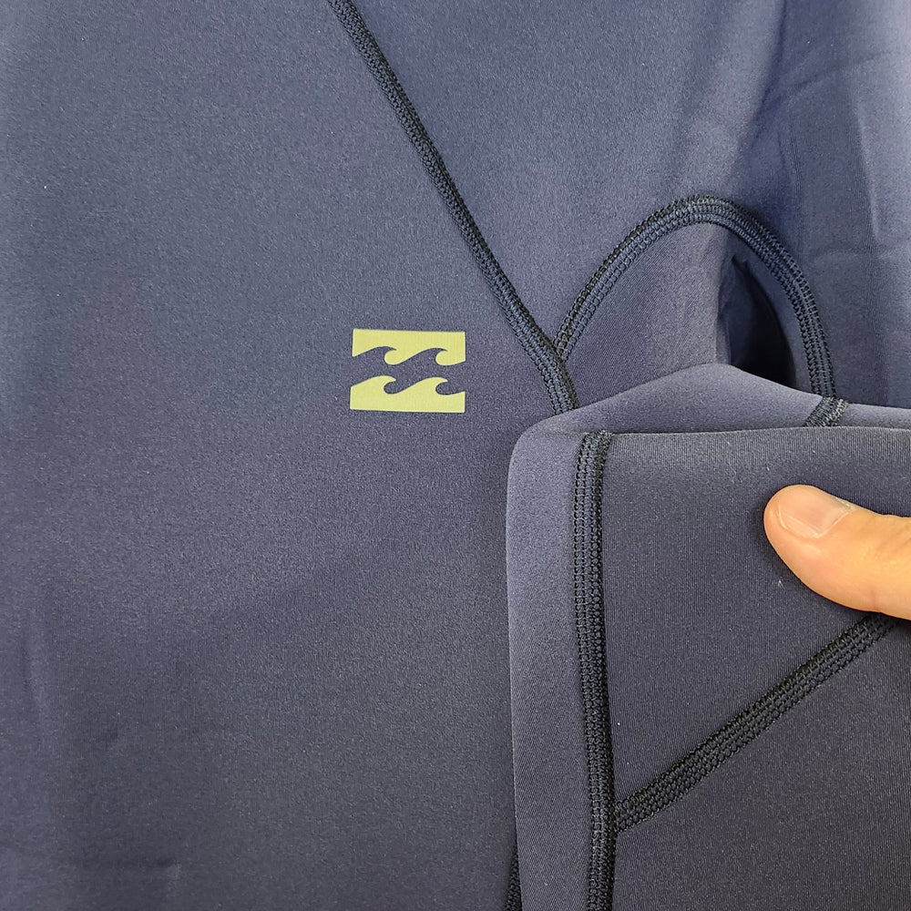 
                  
                    3/2 Mens Billabong Absolute Back Zip Flatlock Full Wetsuit - Navy blue with Gold logo
                  
                