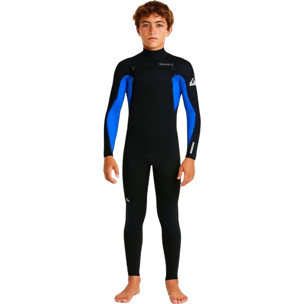 4/3 Boy's Quiksilver Everyday Sessions Chest Zip Wetsuit - Black/Blue - Surf Ontario