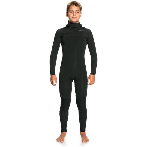 4/3 Boys Quiksilver Sessions Chest Zip Hooded Wetsuit