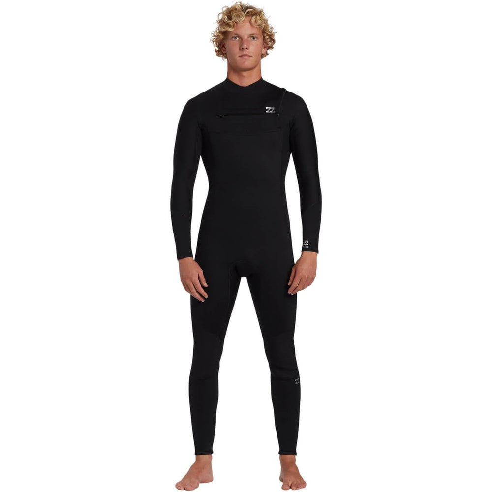 4/3 Mens Billabong Foil Chest Zip Full Wetsuit Black **1-2 WEEKS 🚚**