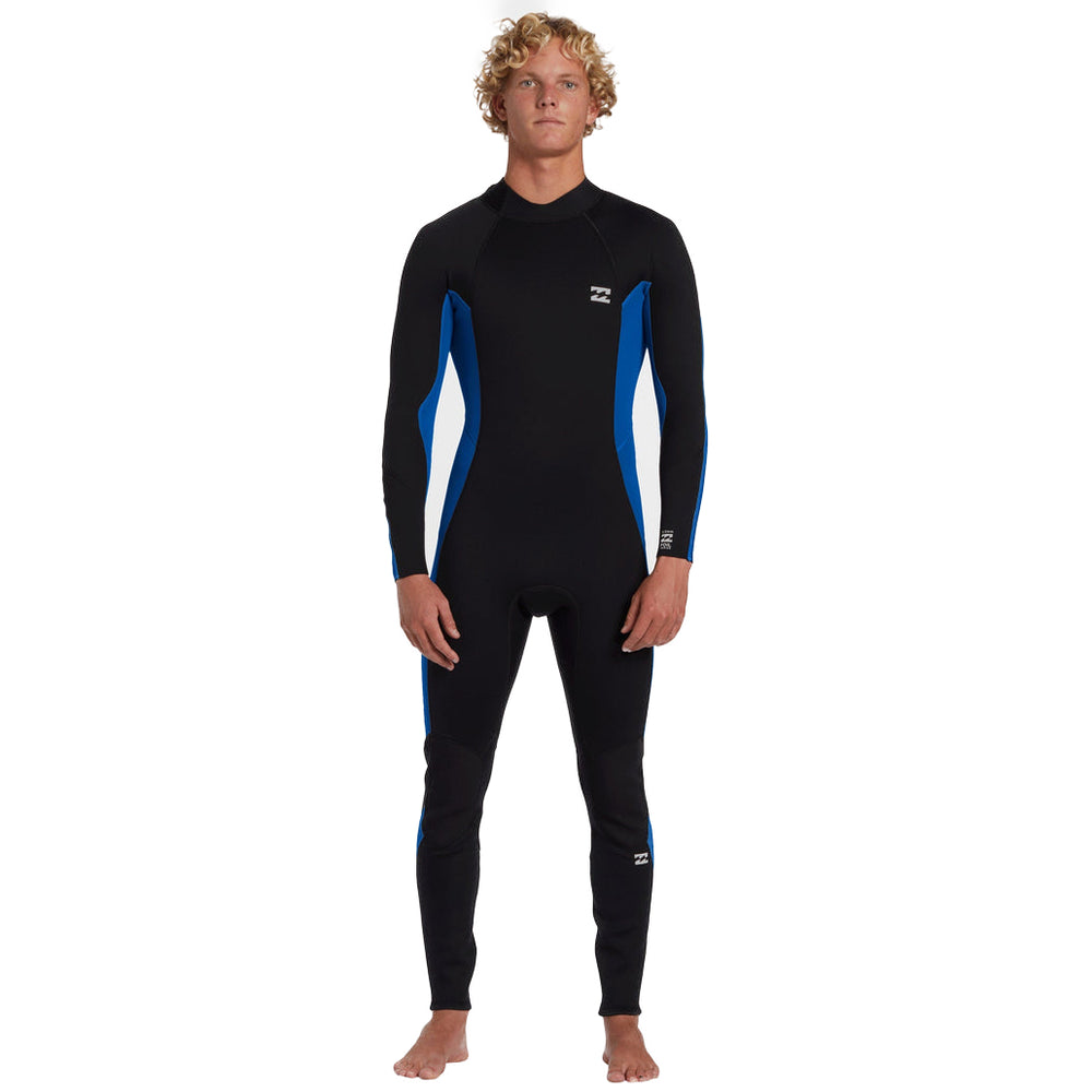 4/3 Mens Billabong Foil Back Zip Full Wetsuit Mid Blue **1-2 WEEKS 🚚**