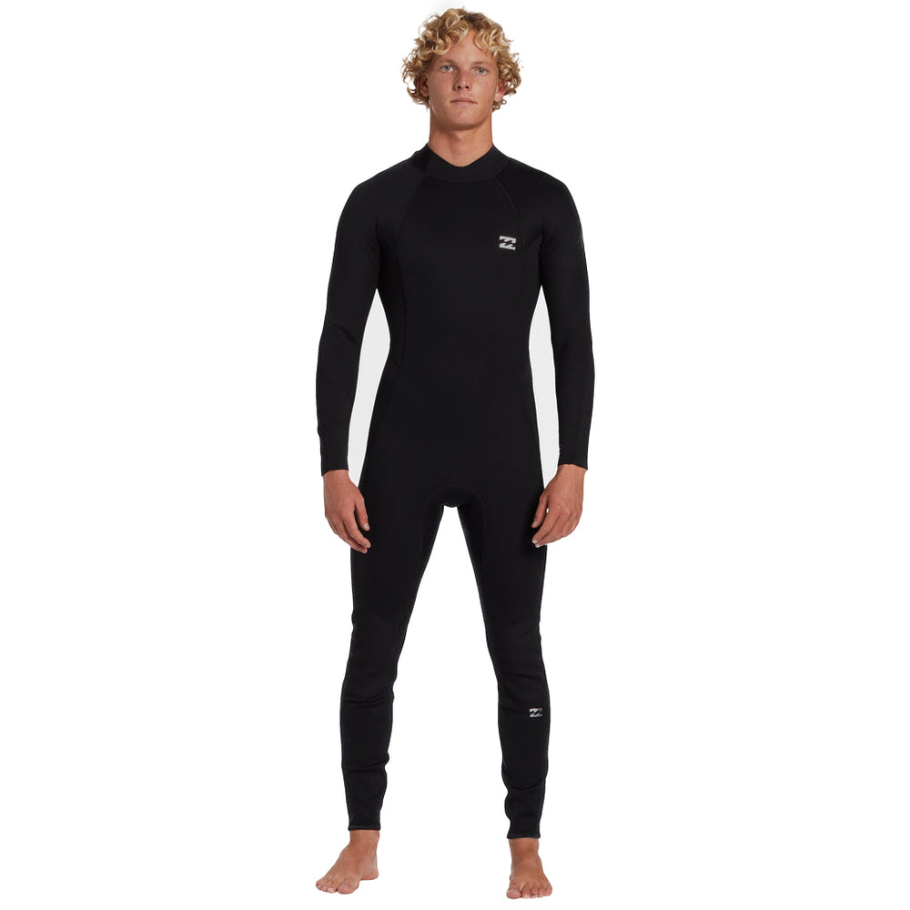 4/3 Mens Billabong Foil Back Zip Full Wetsuit Black **1-2 WEEKS 🚚**