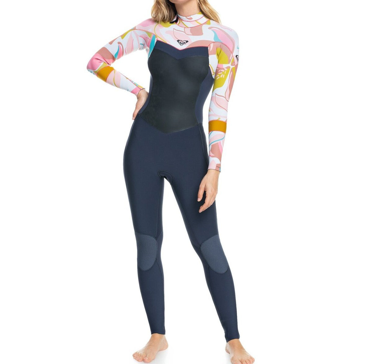 
                  
                    4/3mm Roxy Syncro Back Zip Wetsuit - Jet Gry/Coral Flme/Temple Gold
                  
                