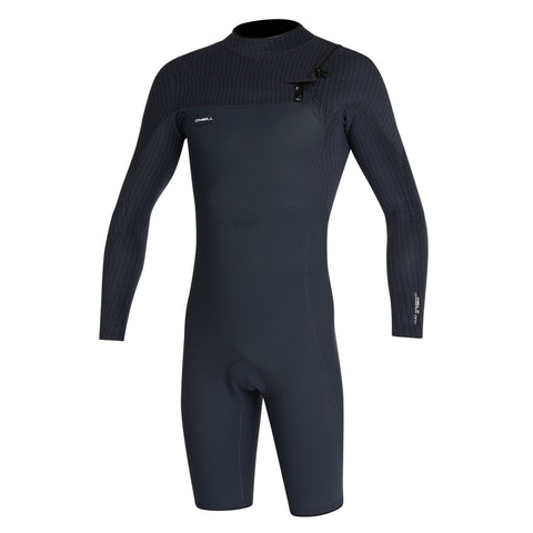 2mm Men's O'Neill HYPERFREAK Chest Zip Long Sleeve Springsuit - Black - Surf Ontario