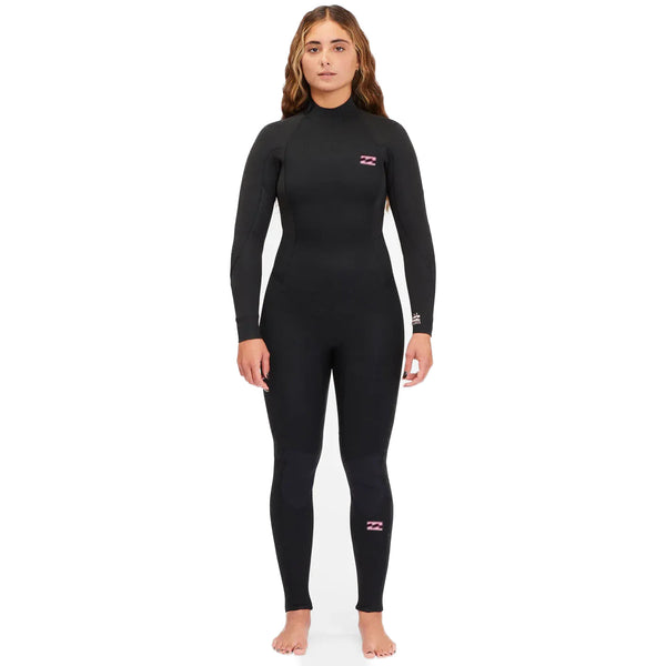 5/4 Women's Billabong Launch Back Zip GBS Full Wetsuit (Pink logo)