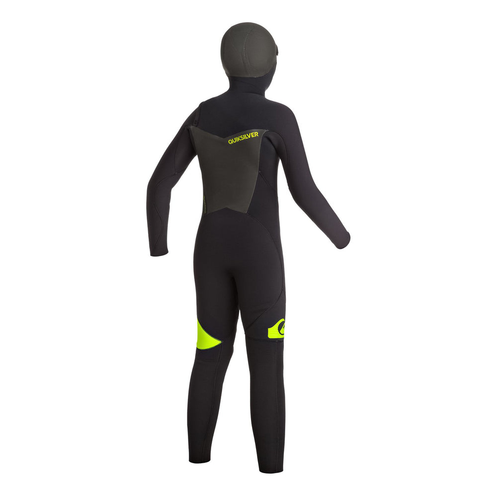 5/4/3 Boys Quiksilver Syncro Hooded Full Wetsuit GBS - Black/Yellow **1-2 WEEKS 🚚**