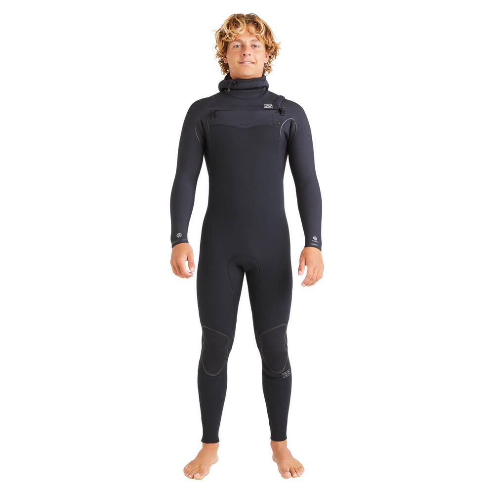 5/4 Mens Billabong Furnace Natural Chest Zip Hooded Full Wetsuit **1-2 WEEKS 🚚**