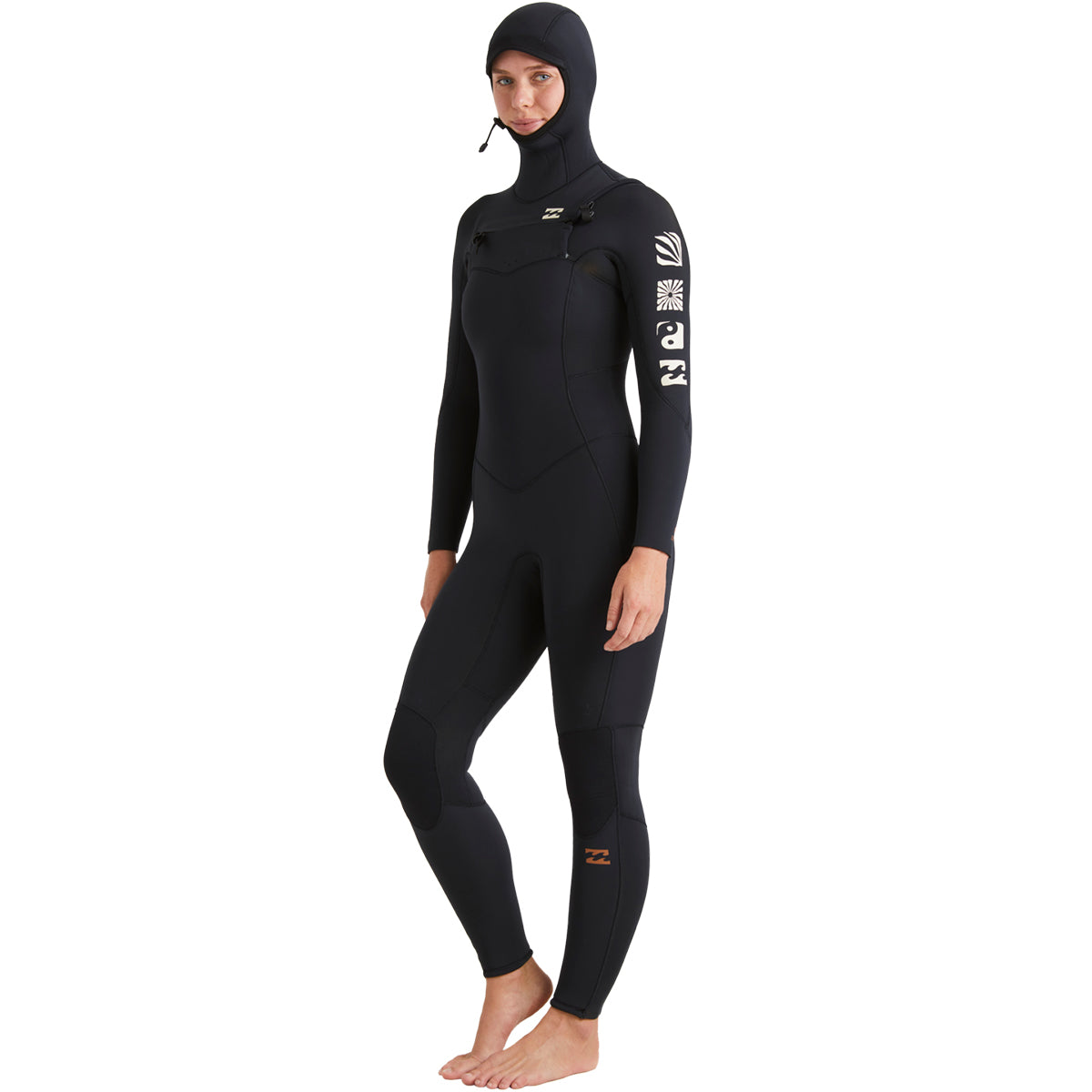 
                  
                    5/4mm Women’s Billabong Synergy Natural Upcycler Hooded Chest Zip Full Wetsuit - White Sleeve Logos
                  
                