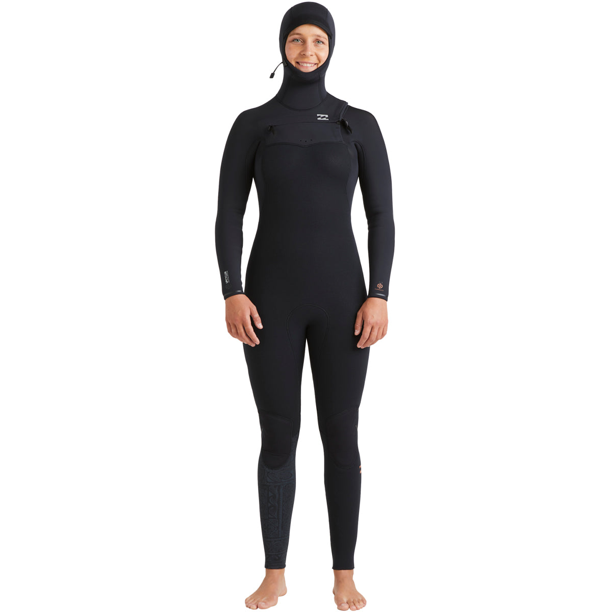6/5 Women's Billabong Furnace Natural Chest Zip Hooded Wetsuit - Surf Ontario