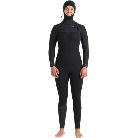 6/5 Women's Billabong Furnace Natural Chest Zip Hooded Wetsuit - Surf Ontario