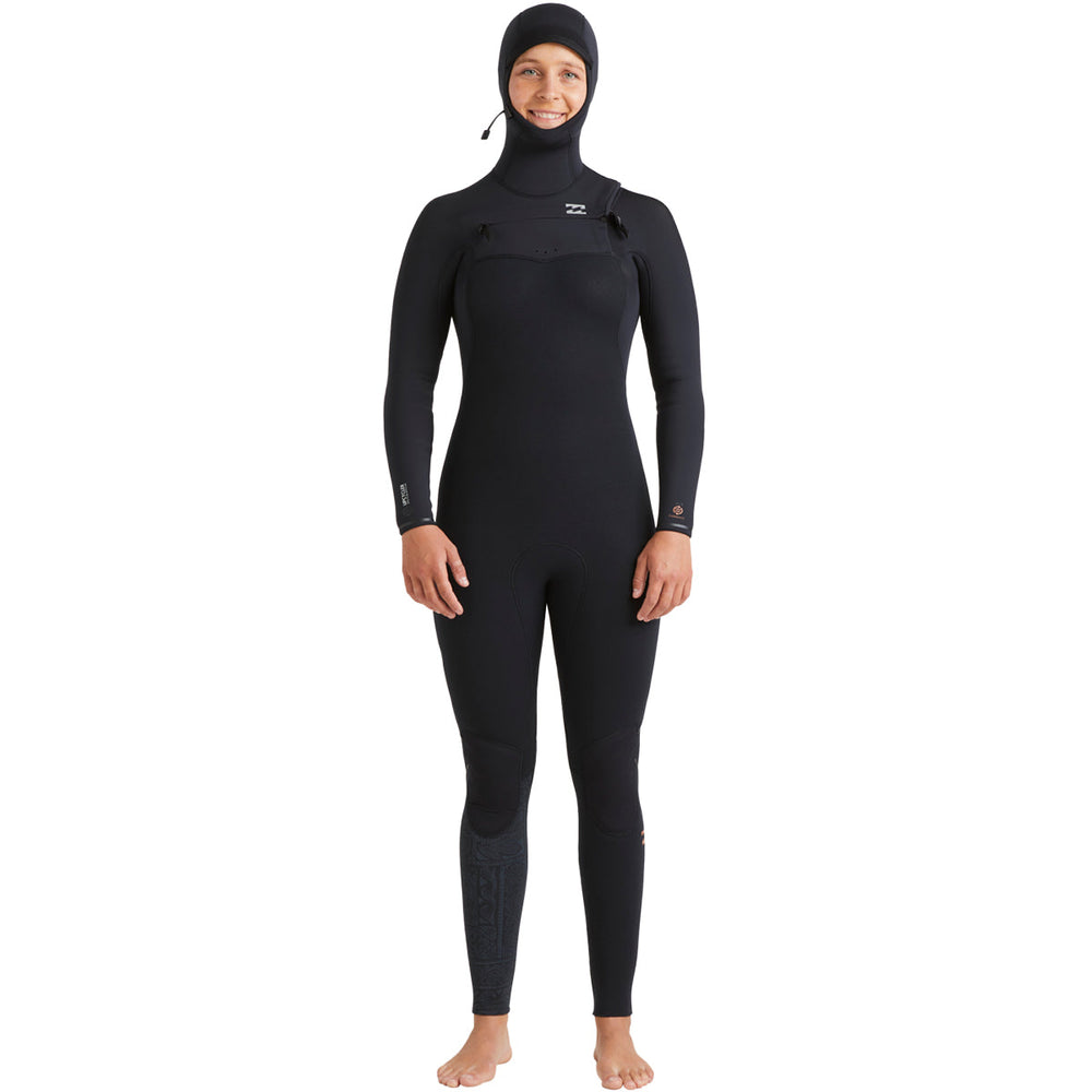 5/4mm Women’s Billabong Furnace Natural Upcycler Hooded Chest-Zip Wetsuit **1-2 WEEKS 🚚**