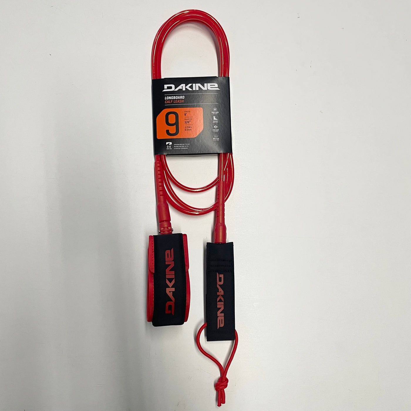 Leashes - Dakine - Longboard CALF 9' X 1/4"' Leash - Scarlet/Flame - Surf Ontario
