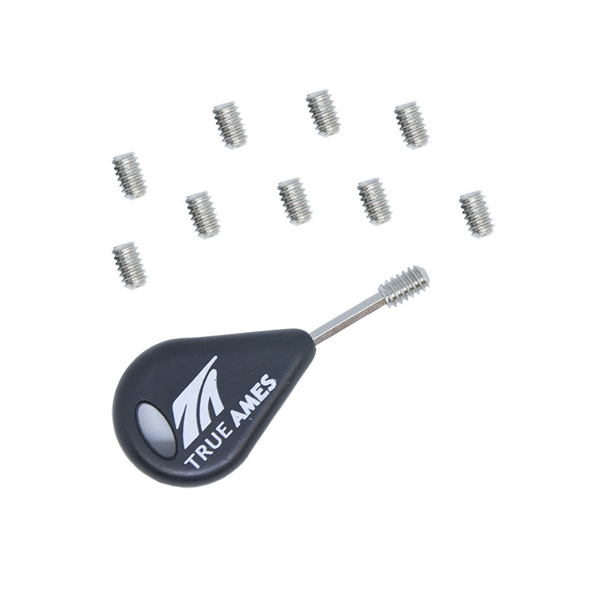 FCS Fins Replacement Grub Screws (x10) + True Ames Fin Key **1-2 WEEKS 🚚**