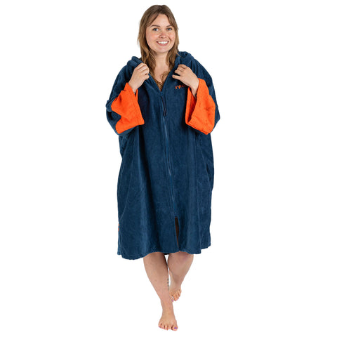 Changing towel - DRYROBE Changing Robes / Poncho - Full-Zip Organic Towel Robe Deep Sea Blue - Surf Ontario