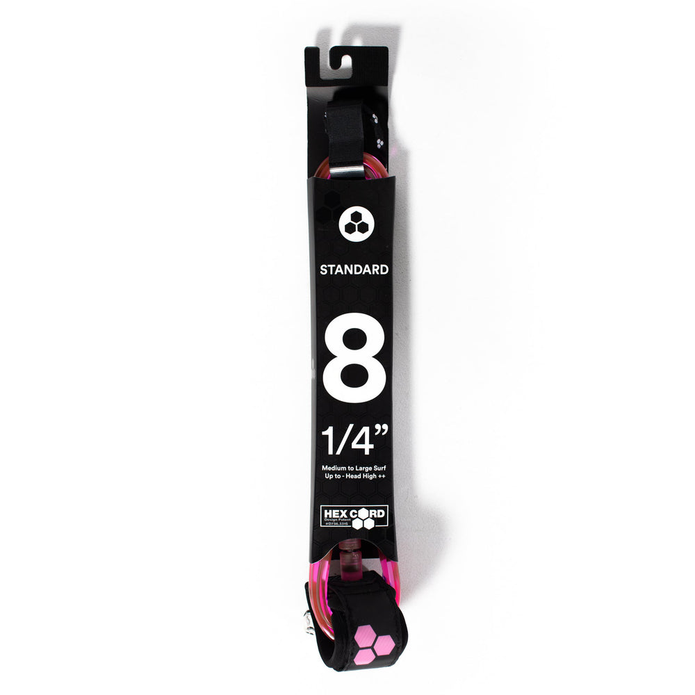 Leash - Channel Islands - 8 1/4 Hex Standard Leash Pink