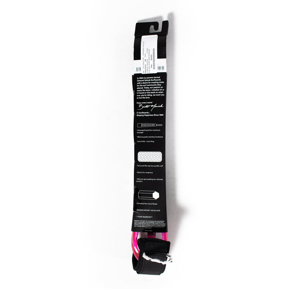 
                  
                    Leash - Channel Islands - 8 1/4 Hex Standard Leash Pink
                  
                