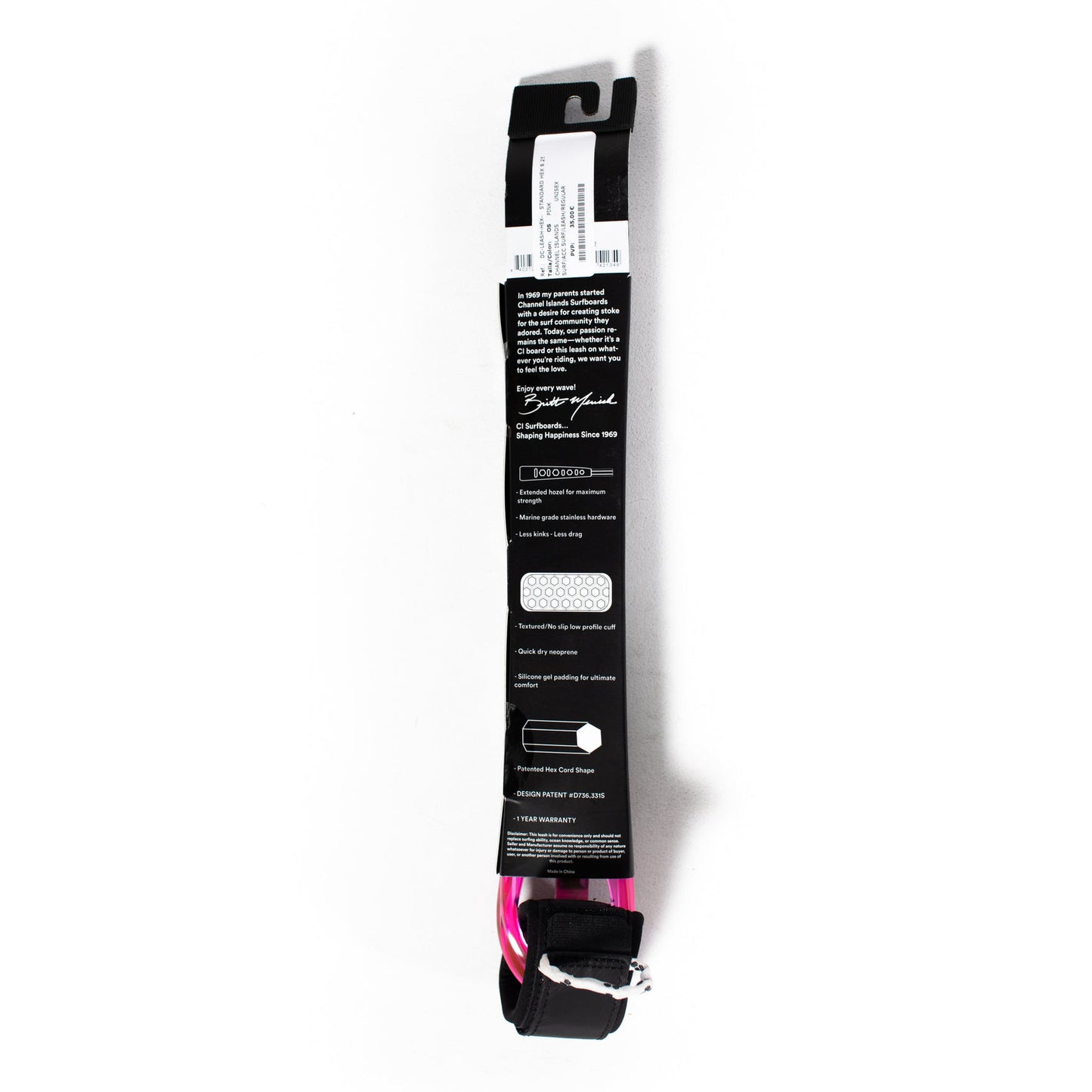 
                  
                    Leash - Channel Islands - 8 1/4 Hex Standard Leash Pink
                  
                