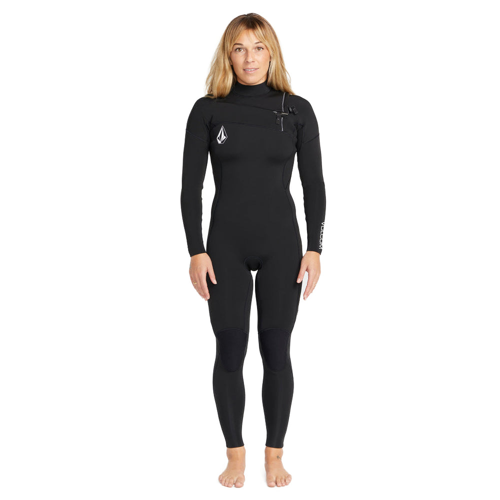 3/2mm Women's Volcom Modulator Long Sleeve Chest Zip Fullsuit - Black