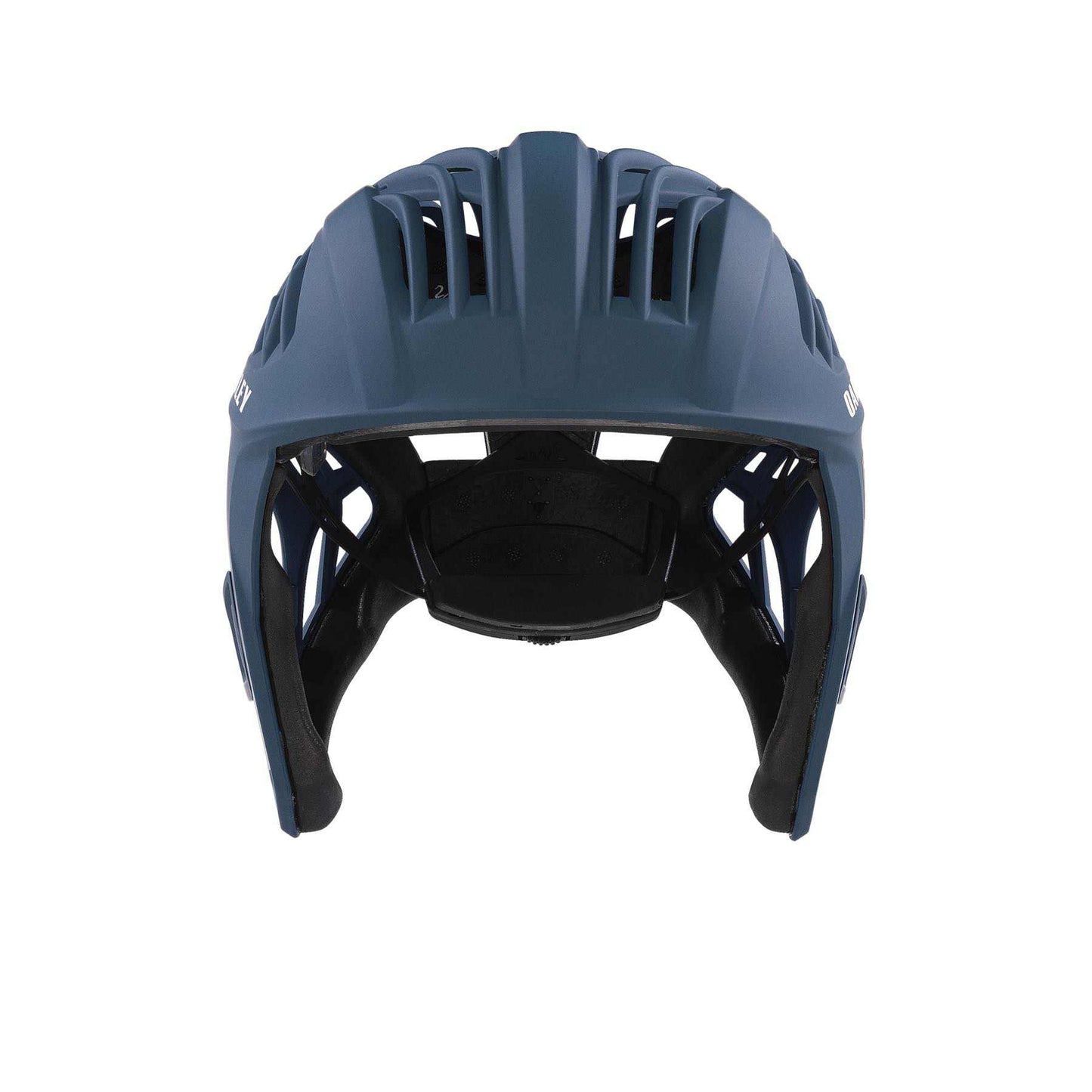 
                  
                    Blue helmet with a white logo on a white background
                  
                