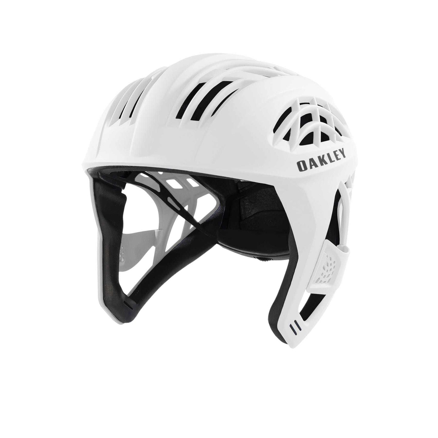 
                  
                    White helmet with black accents on a white background
                  
                