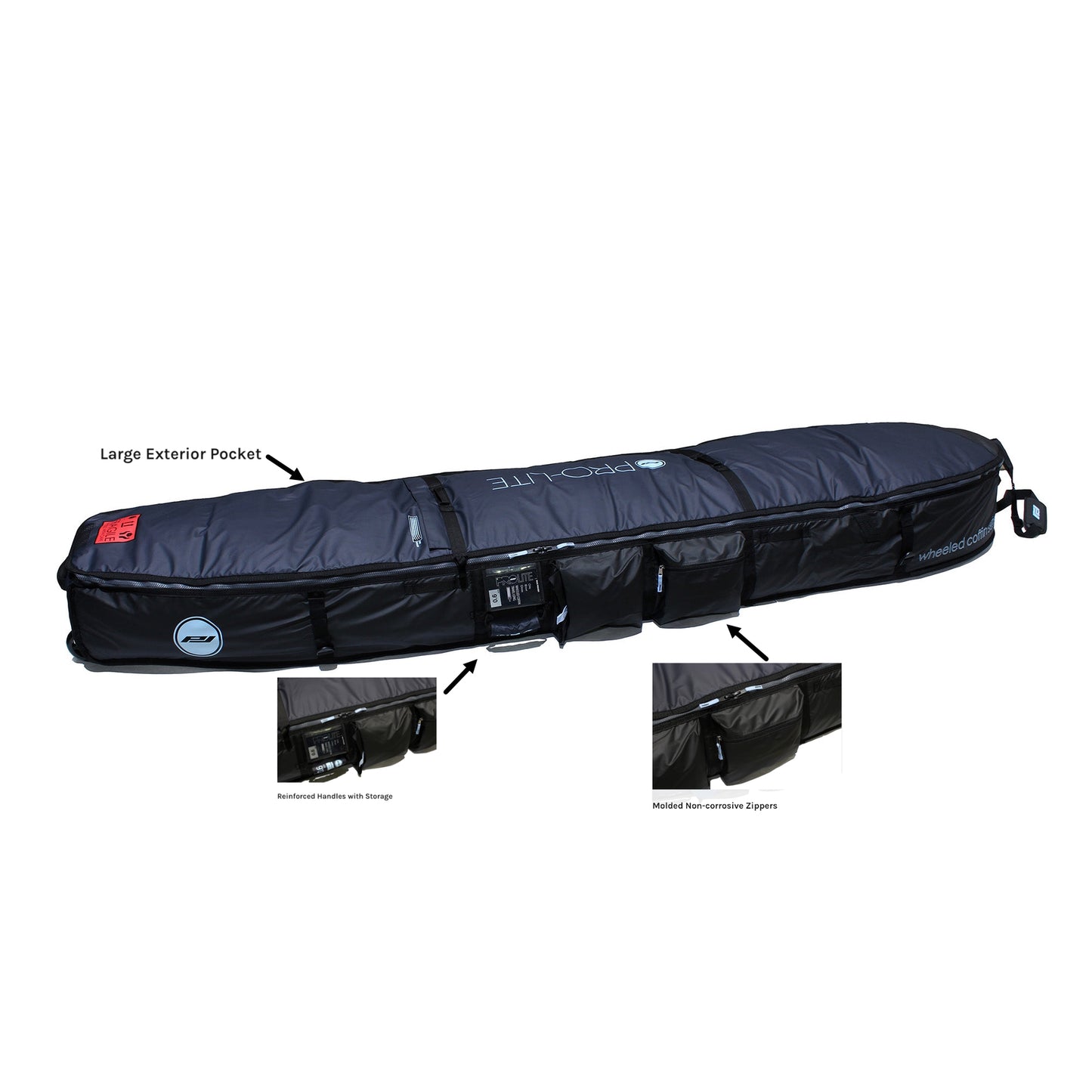 
                  
                    Pro-Lite Board Bag - Wheeled Coffin-Longboard 9'0 & 9'6 (2-4 Boards) Black **1-2 WEEKS 🚚**
                  
                