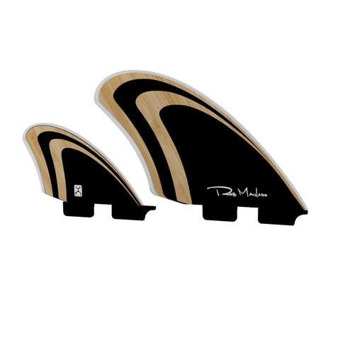 ENDORFINS QUAD - Machado Seaside Quad Fin - Bamboo/Black - Double Tab  (SCREWS INTO FCS2 FIN BOX) - Surf Ontario