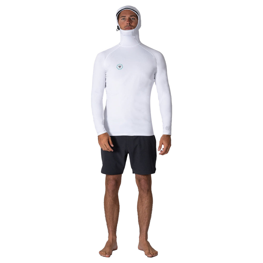 Rashie - Vissla WARM SEAS ECO HOODED - Long sleeve - LYCRA - White