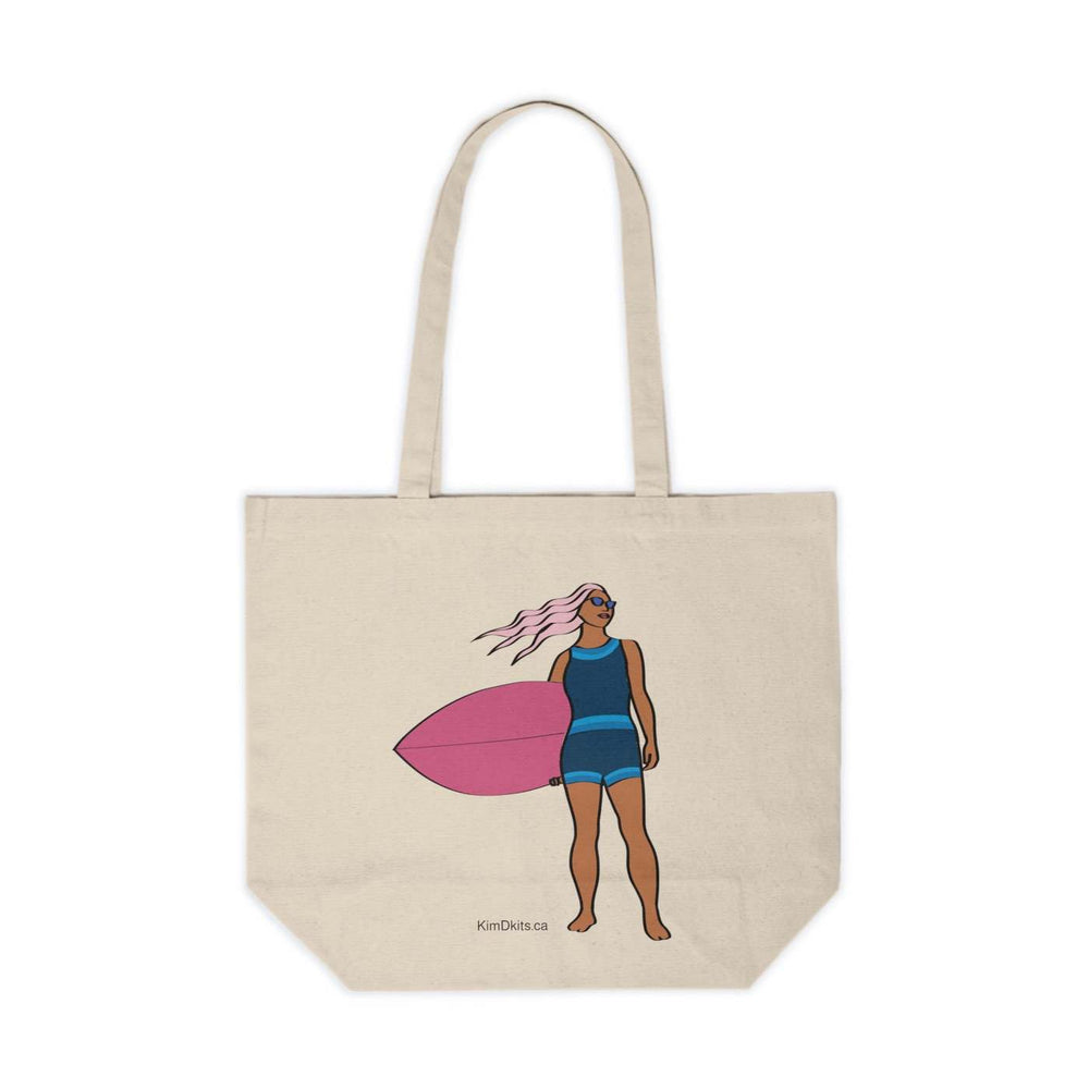 Tote Bag - Surfer with Pink Board, Blue Suit