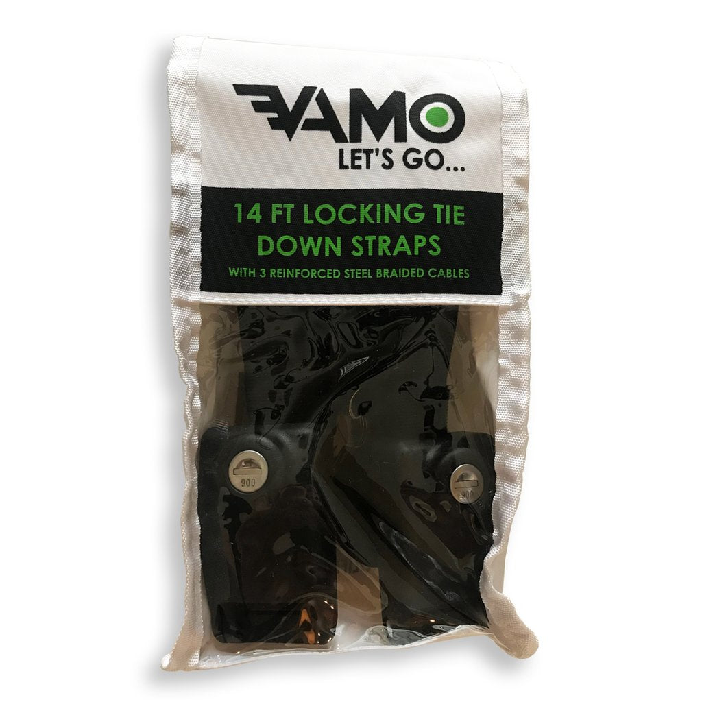 
                  
                    Tie Downs / Straps - Vamo 14' Locking Tie Down Straps with Interwoven Braided Steel Cables
                  
                