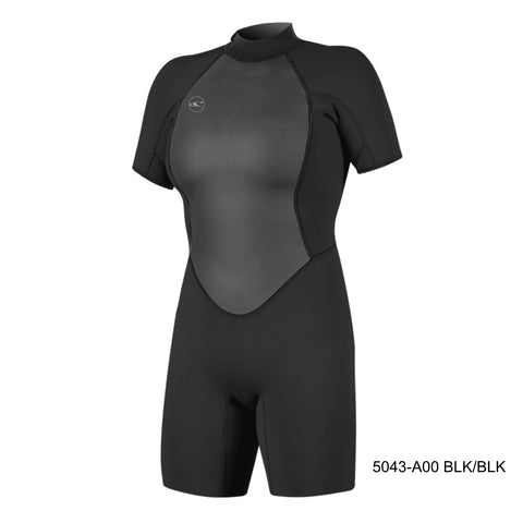 2mm O'Neill Womens REACTOR-2 Back Zip S/S Spring - Surf Ontario