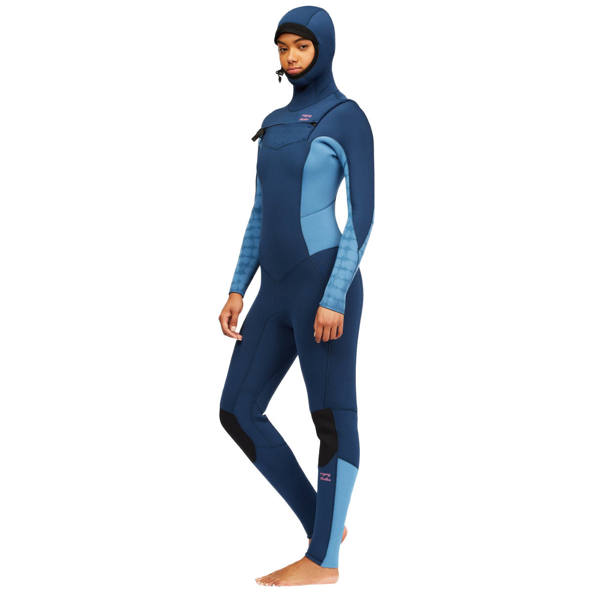 
                  
                    5/4mm Women’s Billabong Synergy Hooded Chest Zip Full Wetsuit - 'River' blue
                  
                