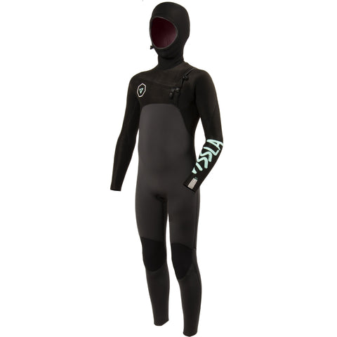 5/4/3 Youth Vissla 7 Seas Boys Full Hooded Chest Zip - Phantom - Surf Ontario