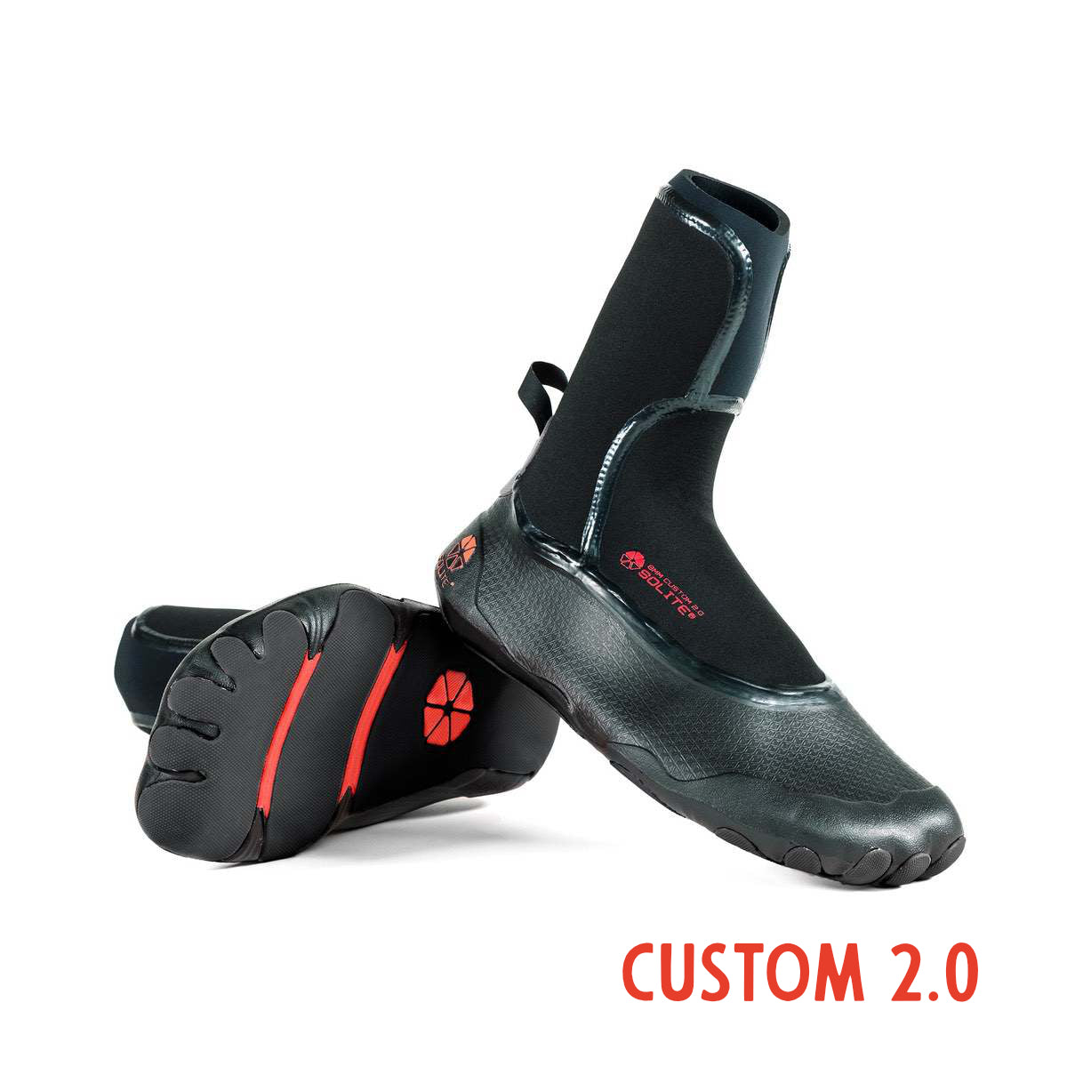 
                  
                    Booties 8mm SOLITE Custom 2.0 (Black/Red) - Includes 1mm Neoprene Heat Booster Socks
                  
                