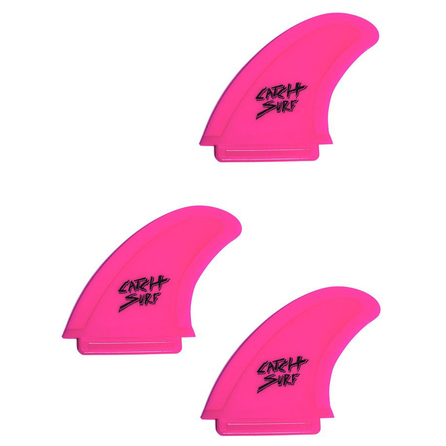 Catch Surf Fins - Hi-Perf Safety Edge: Tri Fin Set Hot Pink