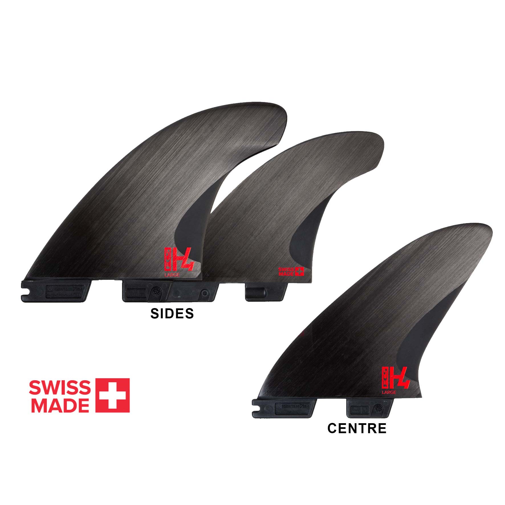 FCS II THRUSTER - Firewire FW PC Black Tri Fins - Medium