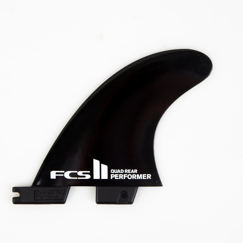 FCS II QUAD REAR Performer Glass Flex Fin Set Black Medium