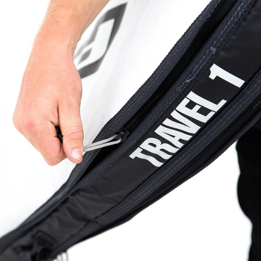 FCS board bag - Travel 1 Hybrid/Funboard Bags Black-Grey