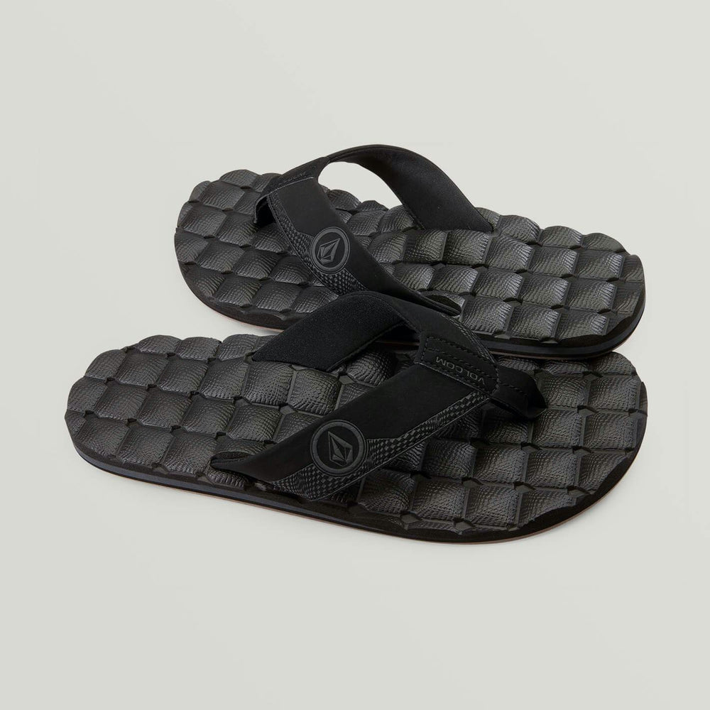 Flip Flops / Sandals - Volcom Recliner Sandals - Black Destructo