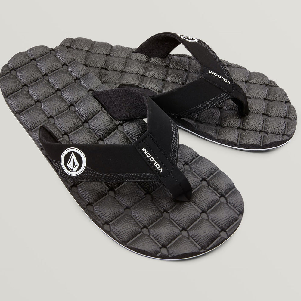 Flip Flops / Sandals - Volcom Recliner Sandals - Black White
