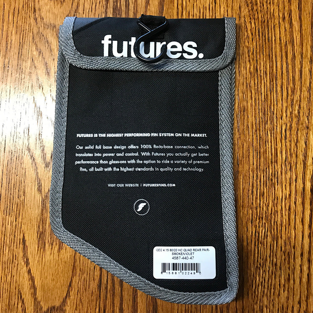 
                  
                    Futures QUAD REAR Blackstix 3.0 - Smoke/Violet - QD2 4.15 80/20 - Large
                  
                