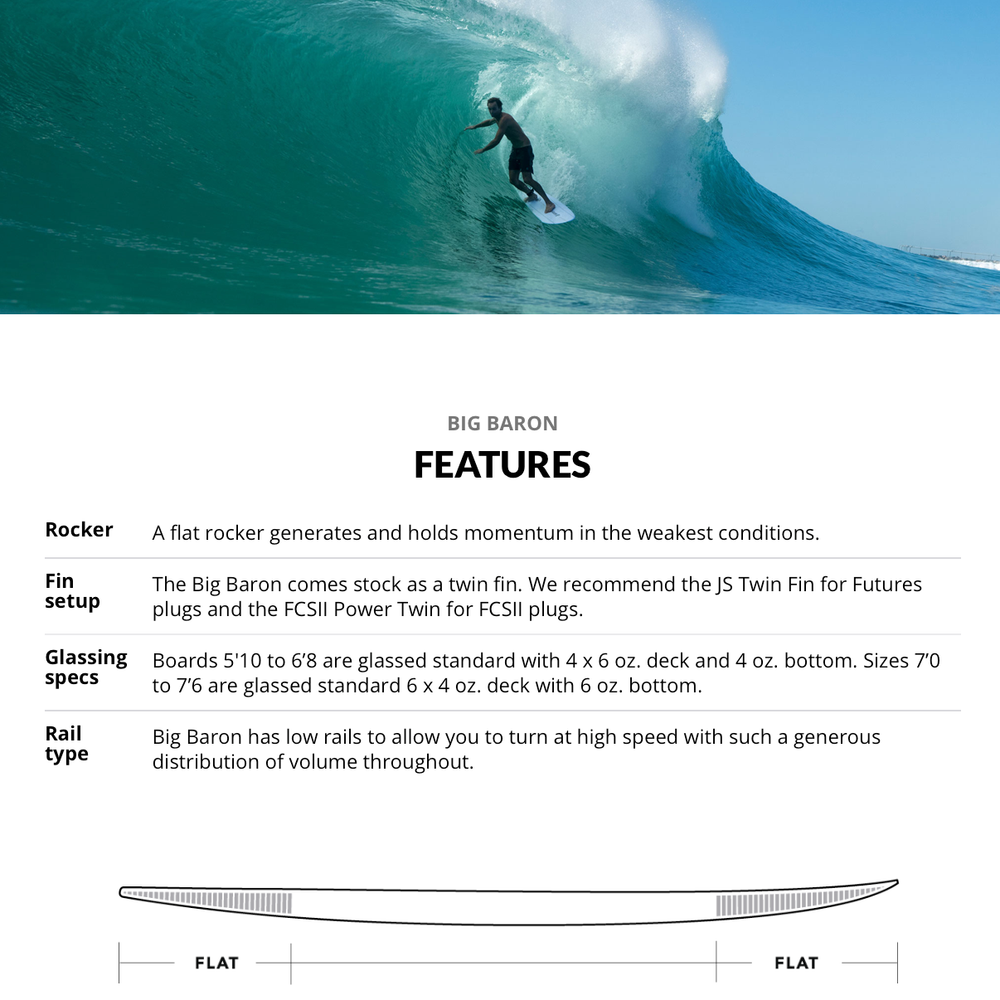 JS Industries - Big Baron PE Carbon Fusion 6'4 - Futures – Surf 