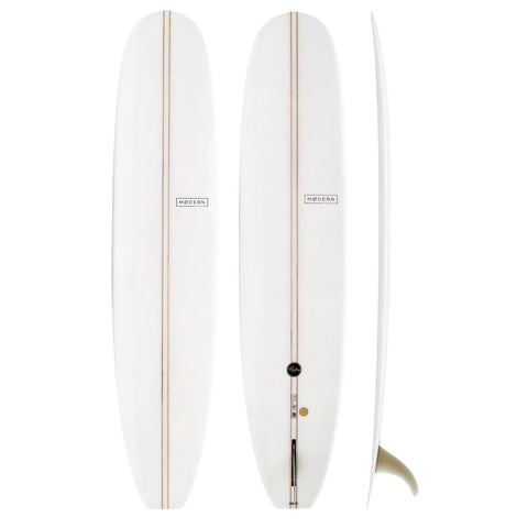 Modern Longboard - Retro 9’1  Double Stringer Clear PU
