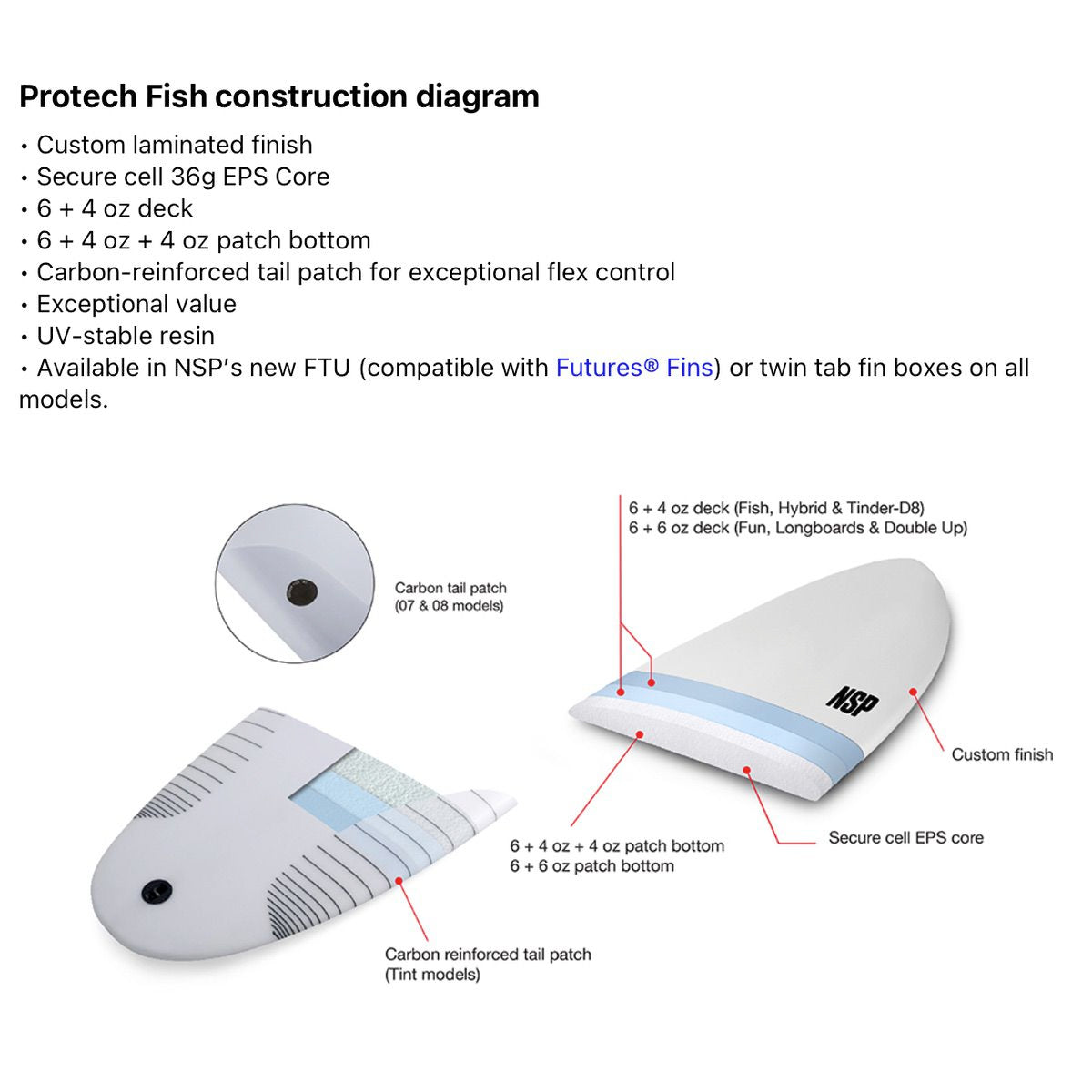 
                  
                    NSP - Protech Fish 6'8 White NSP Tint FTU
                  
                