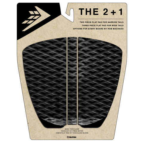 Deck pads - Firewire - 2+1 Flat Traction Pad - Black/Charcoal - Surf Ontario