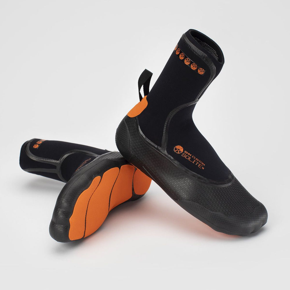 Booties 5mm SOLITE Custom (Black/Orange) - Includes Heat Booster Socks