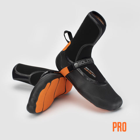Booties 5mm SOLITE Custom Pro (Black/Orange) - Includes Heat Booster Socks - Surf Ontario